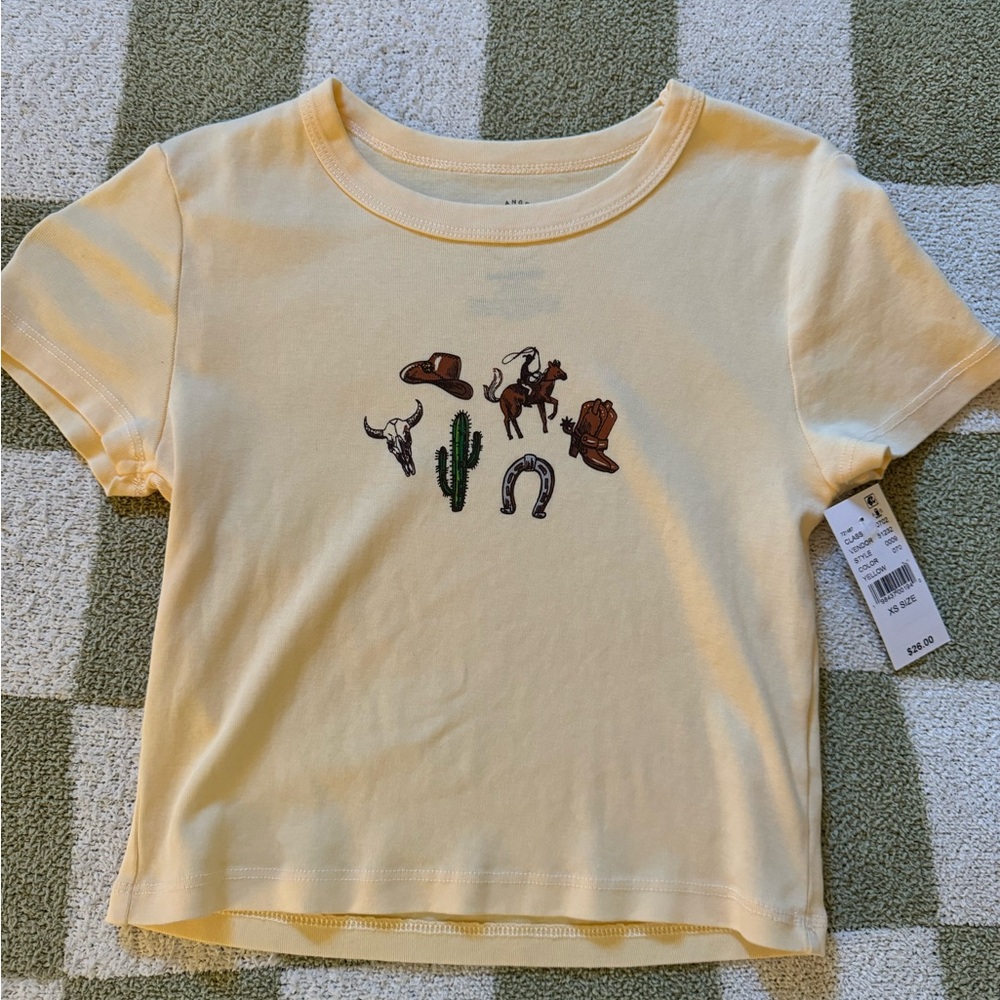 XS Yellow Cropped Baby Tee